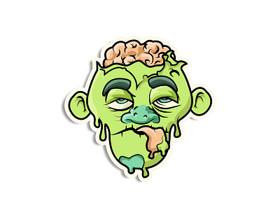 Brain Dead Zombie avatars. icons emoji emoticon sticker vector zombie