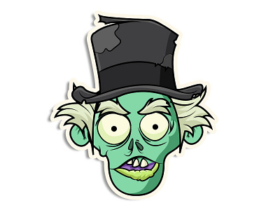 Top Hat Zombie avatars. icons emoji emoticon sticker vector zombie