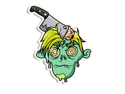 Cleaver Zombie avatars. icons emoji emoticon sticker vector zombie