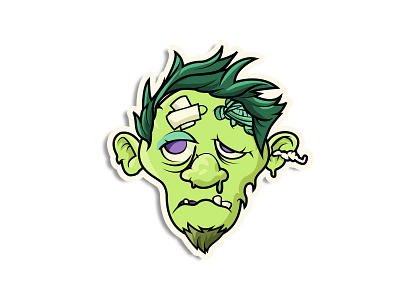 Meh Zombie avatars. icons emoji emoticon sticker vector zombie
