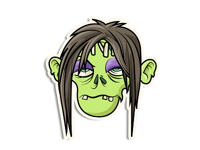 Burnout Zombie avatars. icons emoji emoticon sticker vector zombie