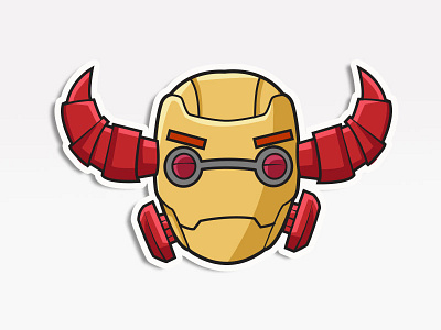 Iron Shogun avatars. icons emoji emoticon robot sticker vector