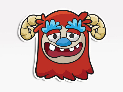 Big Red Monster avatar creative market emoji emoticon monsters. stickers