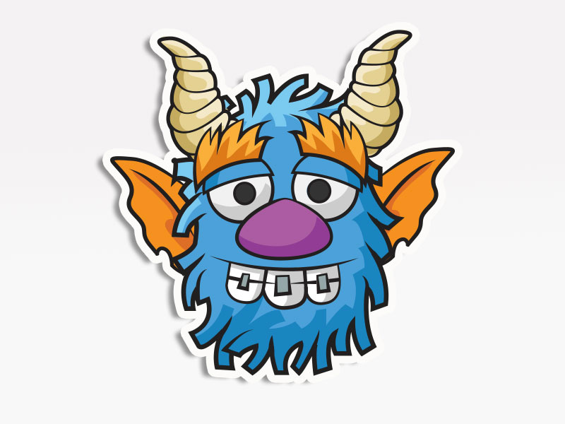 Brace Face Monster creative market monsters. stickers emoticon emoji avatar