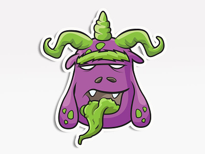 Vile Purple Monster avatar creative market emoji emoticon monsters. stickers