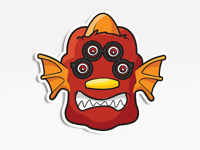 Four Eyed Monster avatar creative market emoji emoticon monsters. stickers