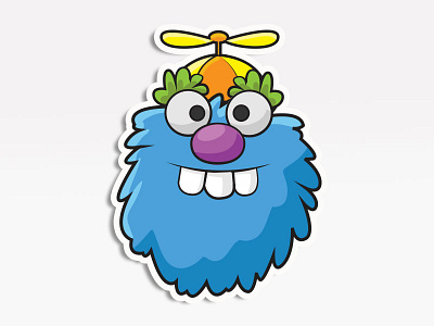 Friendly Furry Monster avatar creative market emoji emoticon monsters. stickers