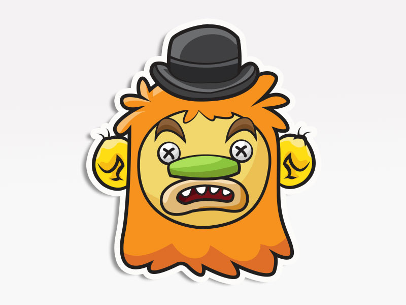 Top Hat Monster creative market monsters. stickers emoticon emoji avatar