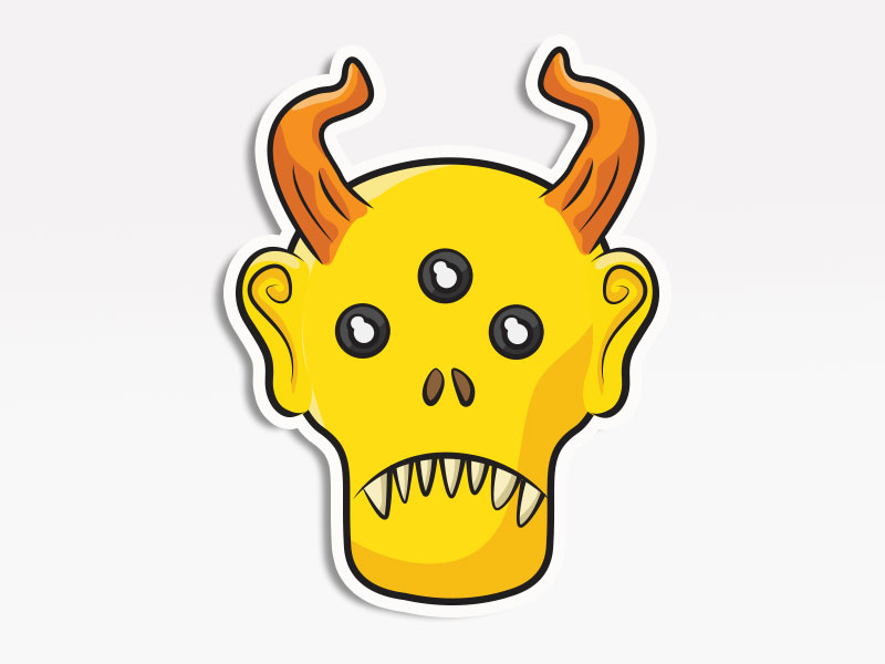 Yellow Creep creative market monsters. stickers emoticon emoji avatar