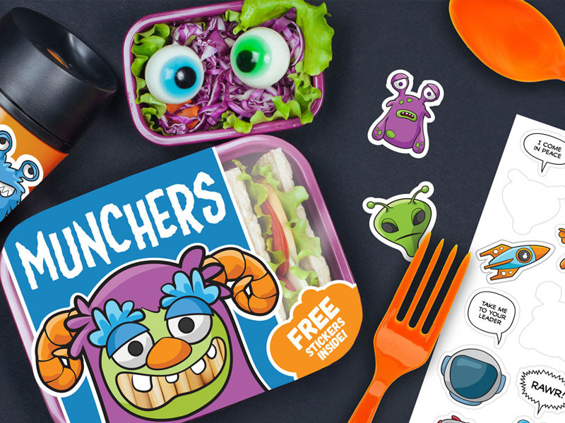 Munchers package design vector icons digital pack stickers emojis emoji avatars creative market monsters