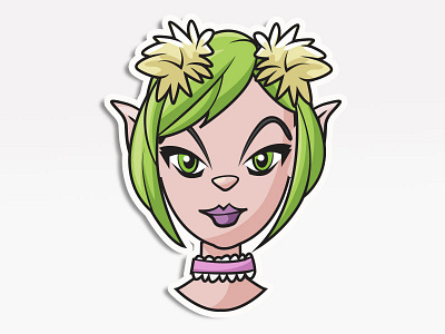 Girl with Pom Poms avatars cosplay creative market digital pack emoji emojis icons stickers vector