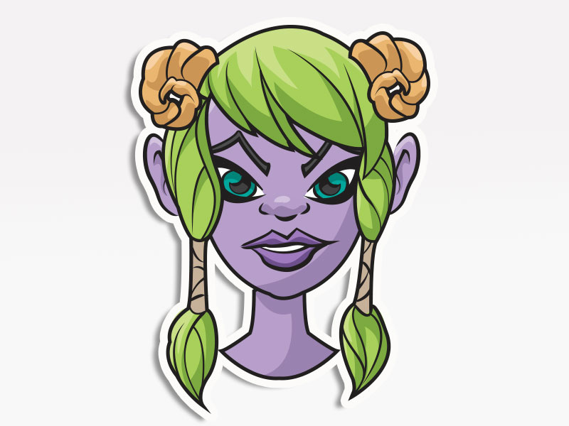 Purple Elf vector icons digital pack stickers emojis emoji avatars creative market cosplay