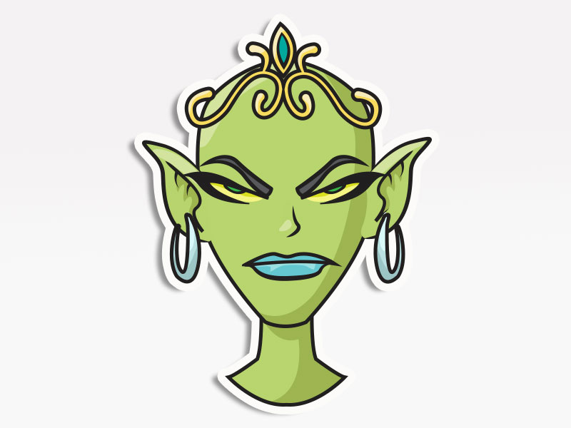 Goblin Queen vector icons digital pack stickers emojis emoji avatars creative market cosplay