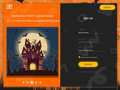 Halloween SignUp Form form halloween register signup ui ui ux registration ux web design