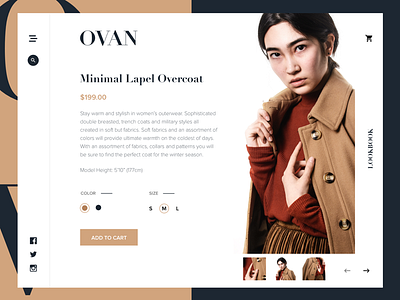 OVAN - Product Details Page concept e commerce fashion flat grid landing layout minimal ship ui ux website