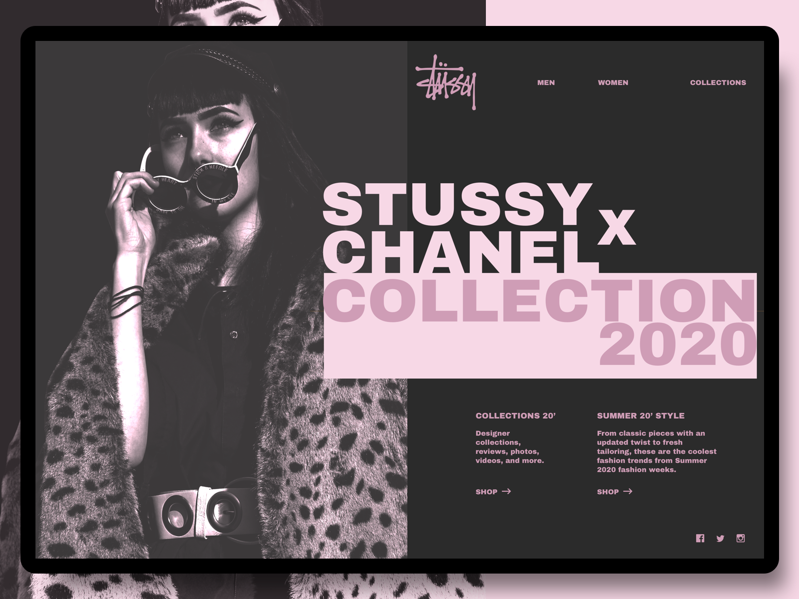 Fashion Website : Stussy x Chanel by Anish Talwar on Dribbble