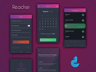 Reacher - More screens erminedesign goal ios principle reacher sketch ui ux