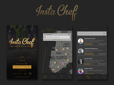 Insta Chef chef cook erminedesign food mobile sketch ui ux
