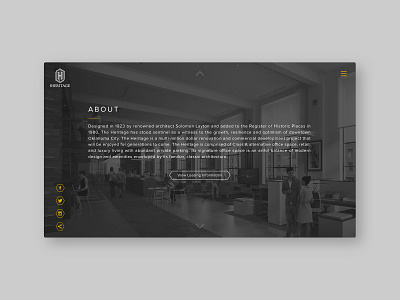 Heritage Splash Page branding design mobile ui web design