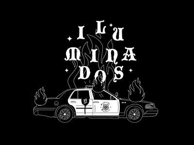 ACAB acab bastard blackandwhite design fire ilustration police police car tshirt vector