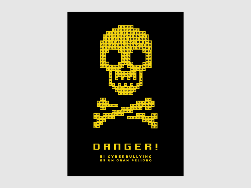 anti cyberbullying poster apps cyberskull danger icons pixelskull poster skull skull art skull logo skulls vector yellow