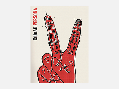 Ciudad persona buildings city design hand love peaceandlove poster póster red