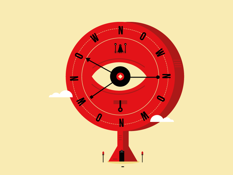 TIME character design eye ilustration magic mistic now red timeline vector