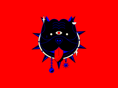 Bad guy black bully dog eye face flat friend head illustration ilustrator magic perro pet pitbull red shine vector
