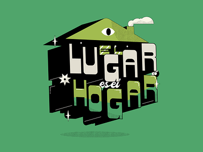 PLACE casa design eye flat green home house illustration ilustrator lettering letters love magic plance sky type vector
