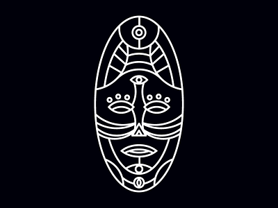 MASK blackandwhite design eyes face icon ilustration lines mask tiki vector