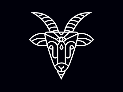 Mistic blackandwhite design goat ilustration lines vector