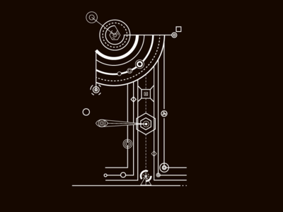 One-cyber 1 blackandwhite design eye icon ilustration isotype lettering logo logodesign number number1 robot tecnology vector