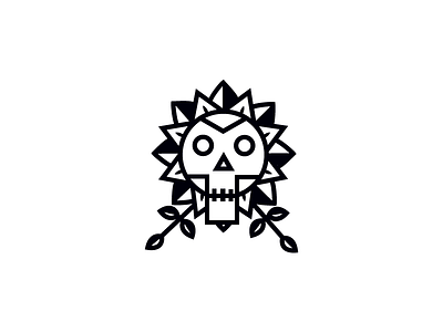 tattoo blackandwhite calavera design flower icon identity ilustration isotype lines logo logodesign skull skulllogo tattoo traditional vector