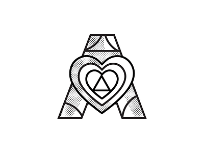 love work blackandwhite heart icon illustration ilustration isotype lettera logodesign point typea typography vector