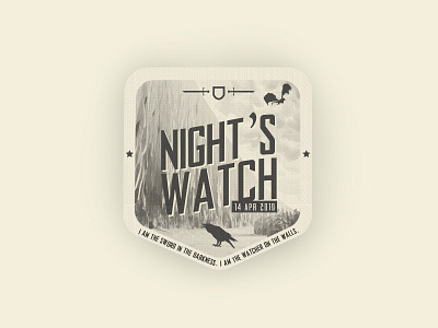 Night's Watch Badge - Game of Thrones badge design game of thrones logo series vector vintage