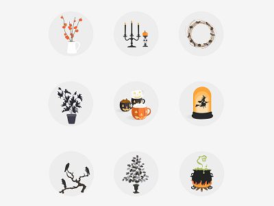Halloween elements 100daysproject i adobe figma halloween halloweendecor illustration pumpkin ui vector visualdesign