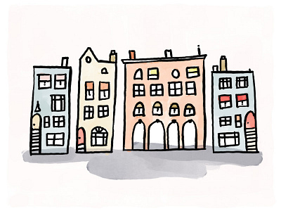 Little Street digital illustration illustration