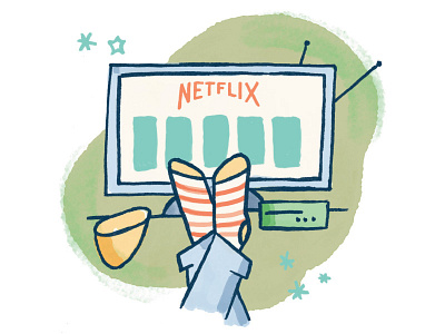 Netflixing digital illustration icon icon design illustration texture water color