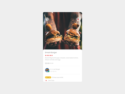 Smash Burger | mobile app app burger burgers button buy cart concept delivery design ecommerce food icon interface list restaurant restaurant app search store ui ux