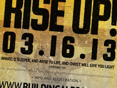 Rise Up Flyer bold flyer grunge print design type worn yellow
