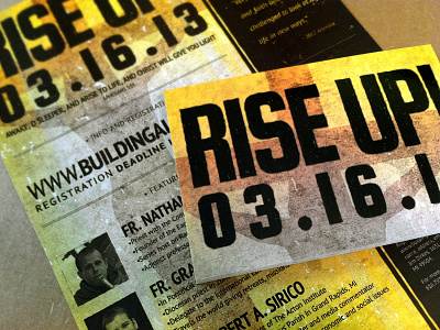 Rise Up Postcard & Flyer bold flyer grunge postcard print design type worn yellow