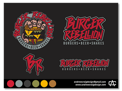 Burger Rebellion Brand Development art brand design graphic design icon illustration logo logo design typography vector