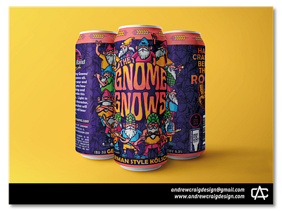 The Gnome Gnows Beer Label Illustration & Layout