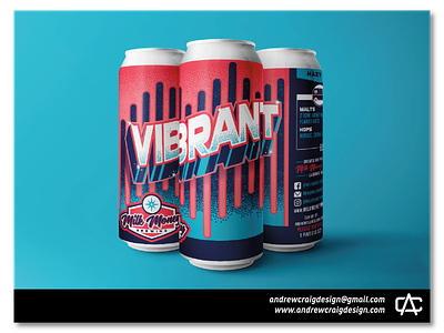 Vibrant Hazy IPA beer can branding design graphic design illustration logo typography vector