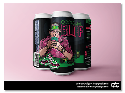Occasional Bluff Hazy IPA art beer can branding graphic design illustration vector