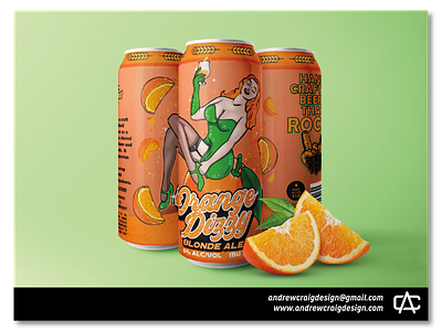 Orange Dizzy Blonde Ale branding graphic design illustration logo design vector