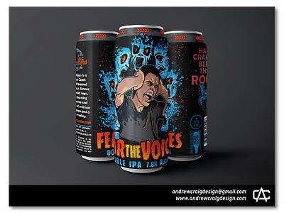 Fear The Voices Display art beer can branding design graphic design illustration layout logo design brand vector