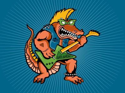 Gator Punx color design illustration music pen tool gator punk vector