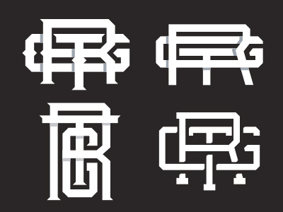 RTG Monogram black and white typography design graphic design icon initials lettering letters logo monogram