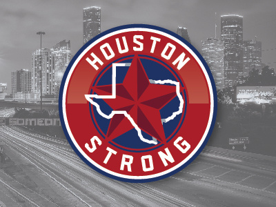 Houston Strong Logo badge branding graphic design harvey relief houston strong icon logo logo design sports logo texas